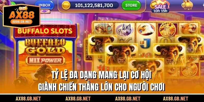 Tỷ lệ đa dạng mang lại cơ hội giành chiến thắng lớn cho người chơi